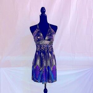 SKY Cocktail Dress 100% Silk Size XS